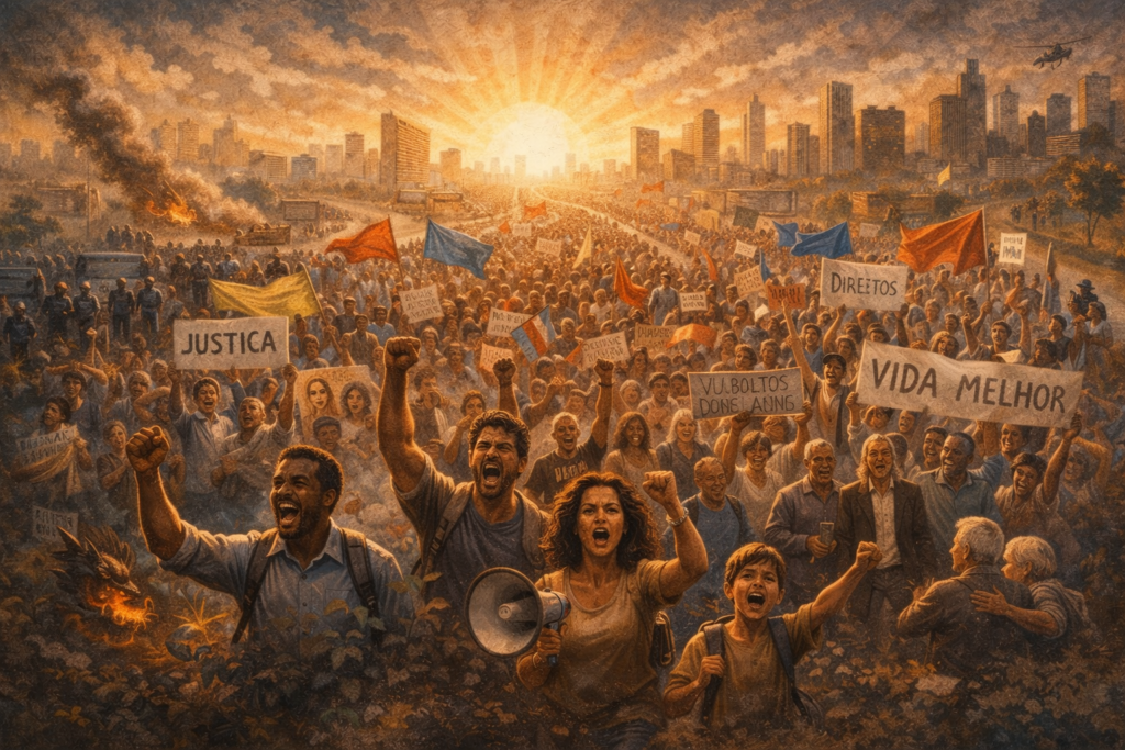 Ilustração simbólica representando o indivíduo inserido em estruturas sociais que influenciam comportamentos, decisões e possibilidades.
